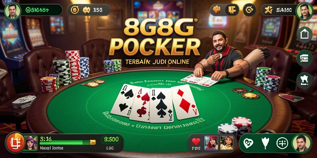 Screenshot gameplay Poker menampilkan aksi mendebarkan dari permainan 8G8G.