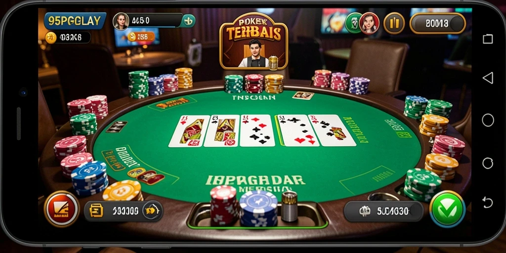 Tampilan gameplay seru dari permainan poker di 95PGPLAY.