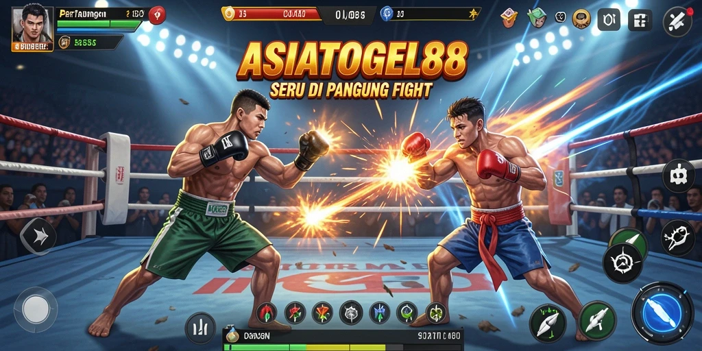 Screenshot ASIATOGEL88 menampilkan aksi pertarungan yang mendebarkan dalam arena.