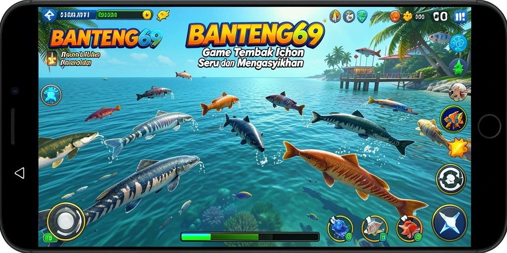 Gameplay menarik BANTENG69 yang penuh ikan berwarna-warni.