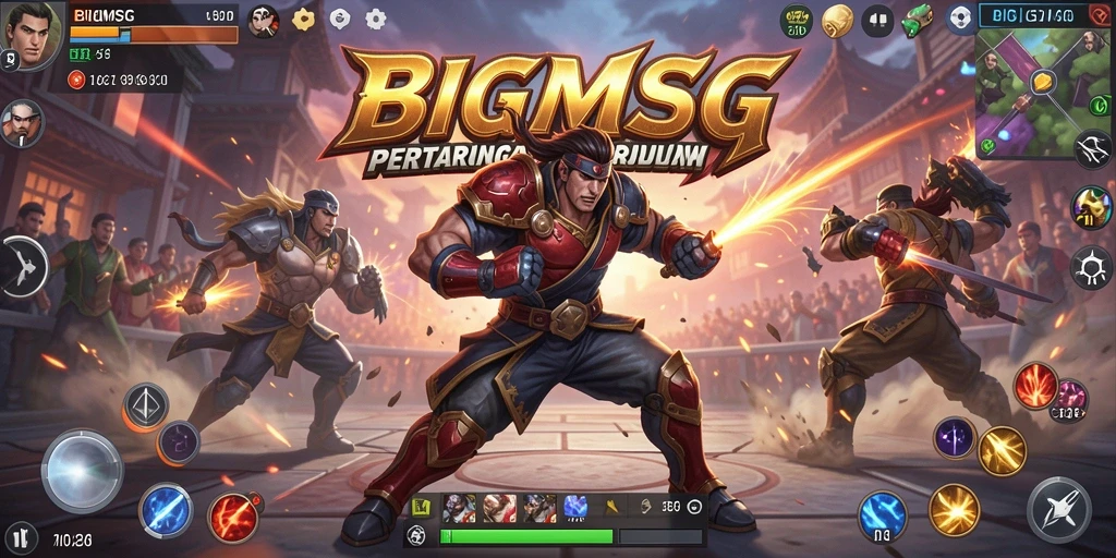 Tangkapan layar yang menampilkan pertarungan seru dalam BIGMSG.