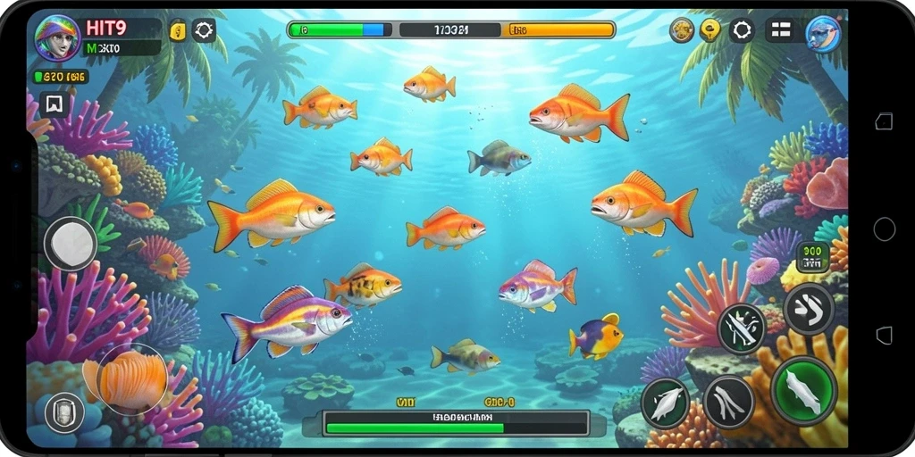 Tampilan game Tembak Ikan HIT9 dengan grafis menarik.