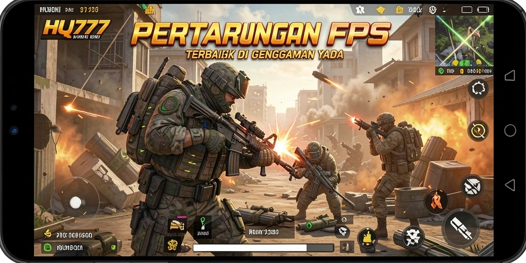 Tampilan seru aksi tembak-menembak di HQ777.