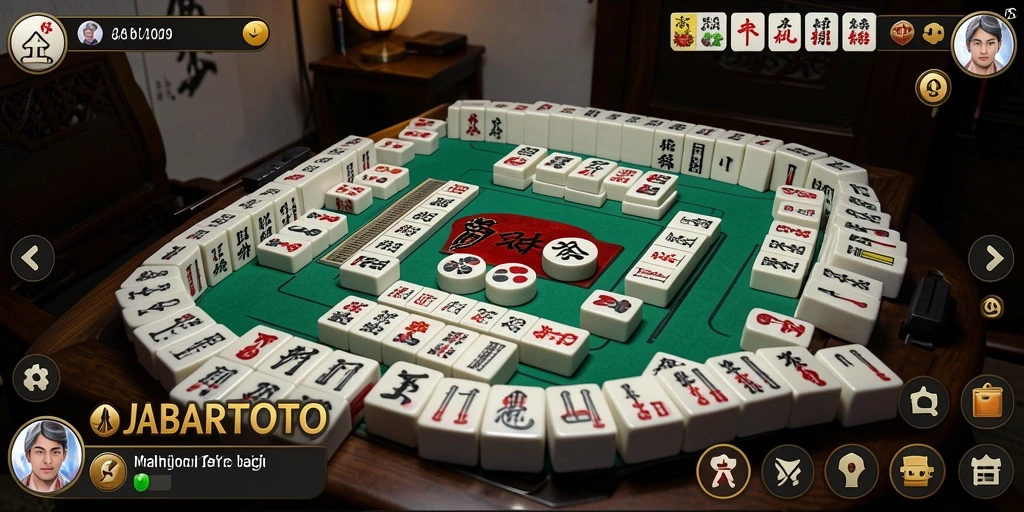 Tampilan utama gameplay JABARTOTO saat bermain Mahjong di ponsel.
