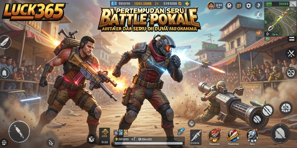 Tampilan menegangkan gameplay LUCK365 dalam pertempuran Battle Royale.