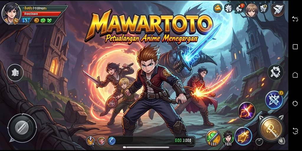 Screenshot gameplay MAWARTOTO menampilkan karakter Anime dalam aksi.