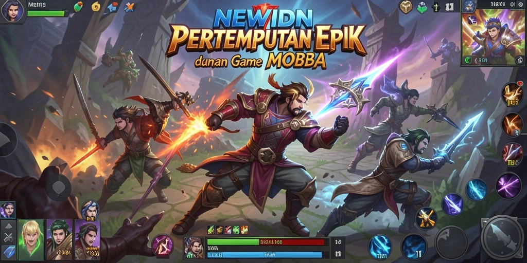 Gameplay epik dengan strategi tim dalam NEWIDN.