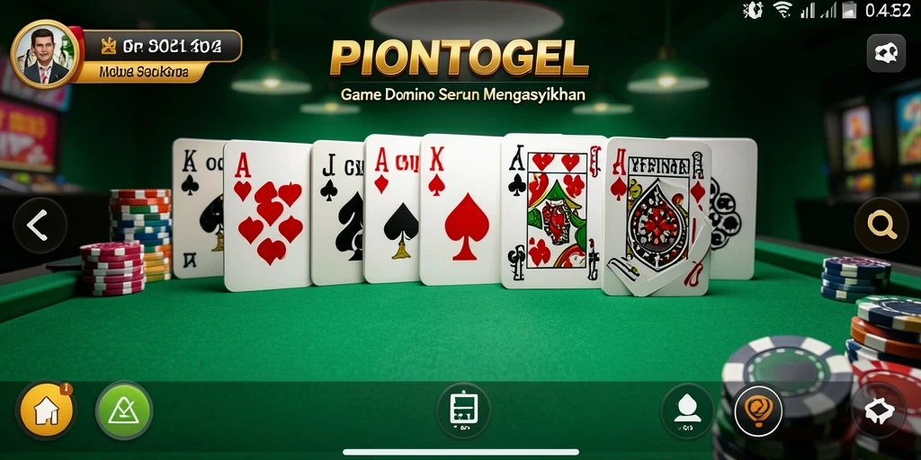 Screenshot gameplay PIONTOGEL yang menunjukkan suasana seru permainan domino.