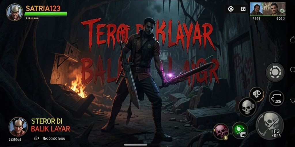 Tampak gameplay penuh ketegangan di SATRIA123 yang menampilkan suasana menyeramkan.